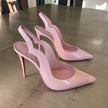 Christian Louboutin Hot Chick Sling – Vernis rose poudré slingback semelle rouge